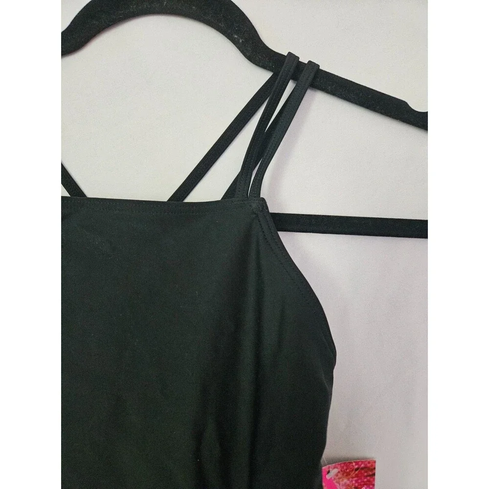 Kanu Surf Swimsuit Girls 12 Black‎ One Piece Cut Out Swimwear